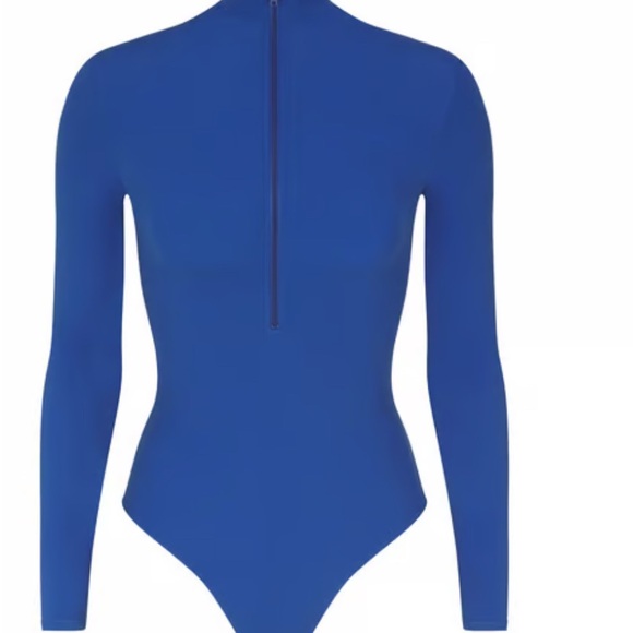 SKIMS Fits Everybody Zip Bodysuit | Sapphire | Size S - Picture 2 of 4
